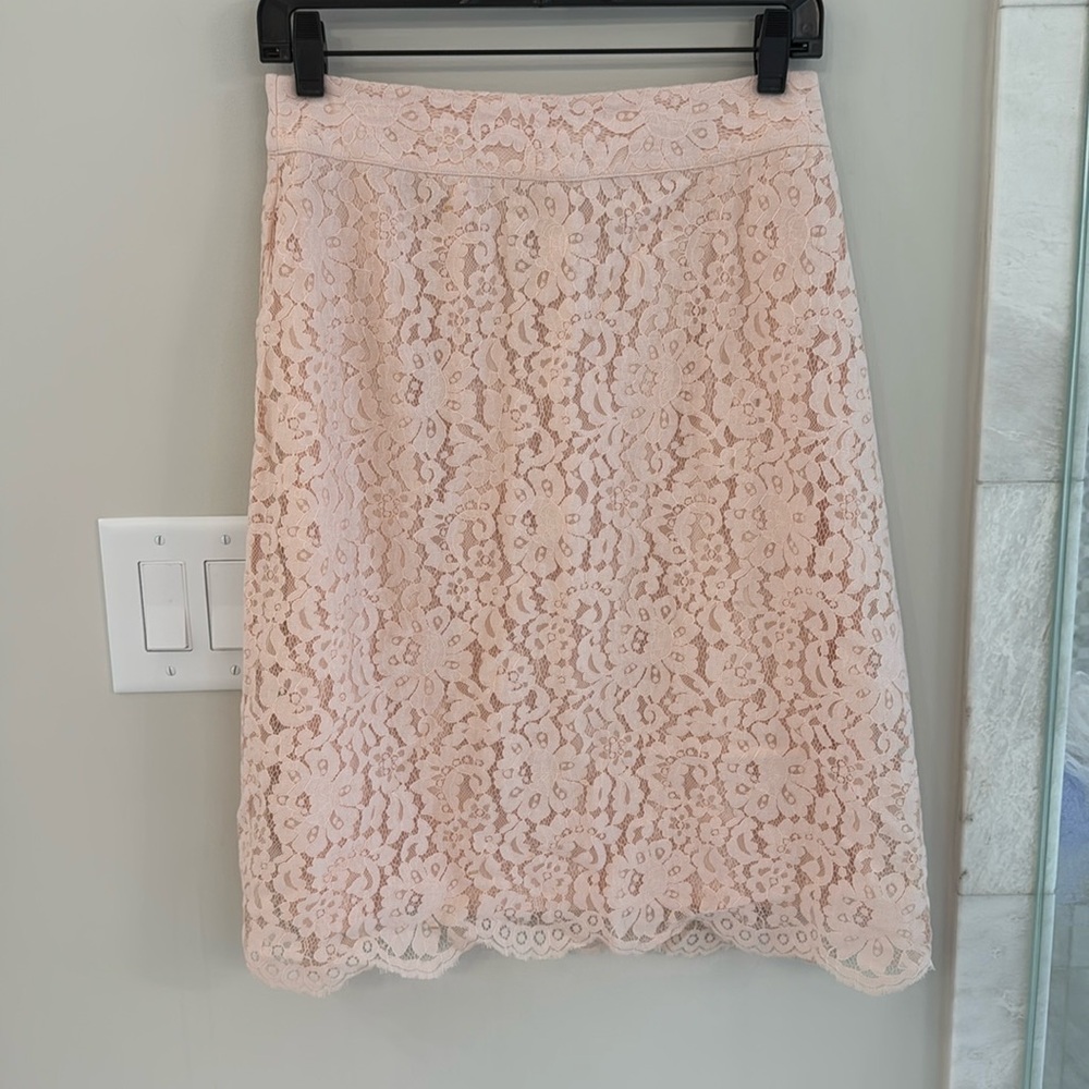 Light pink floral lace print skirt